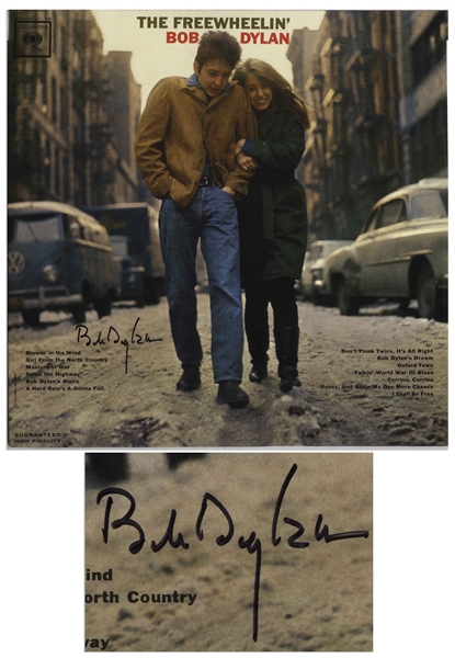 Bob Dylan Signed Album The Freewheelin' Bob Dylan -- With Jeff Rosen and Roger Epperson COAs